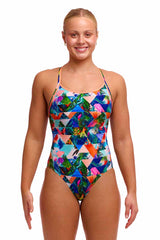 Funkita Ladies Palm Prism Diamond Back One Piece Swimsuit - Multi | Allens Of Kingsbury
