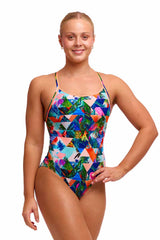 Funkita Ladies Palm Prism Diamond Back One Piece Swimsuit - Multi | Allens Of Kingsbury