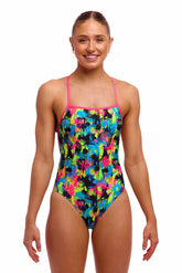Funkita Ladies Blotchy Babe Strapped In One Piece Swimsuit - Multi | Allens Of Kingsbury