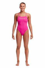 Funkita Ladies Candy Tie Me Tight One Piece Swimsuit - Pink | Allens Of Kingsbury