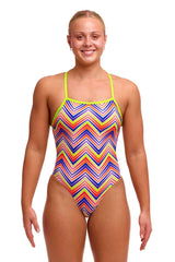 Funkita Ladies Down Up Tie Me Tight One Piece Swimsuit - Multi | Allens Of Kingsbury