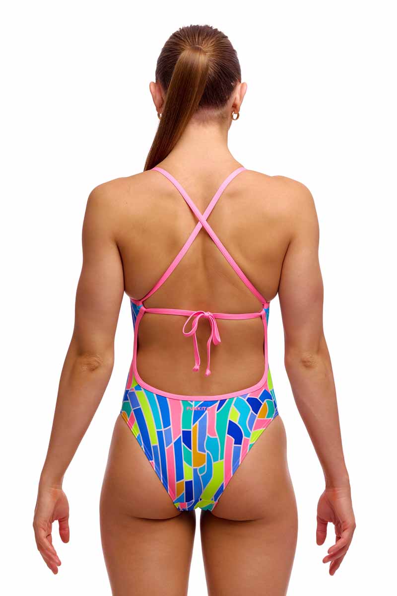 Funkita Ladies Pillared Tie Me Tight One Piece Swimsuit - Multi | Allens Of Kingsbury