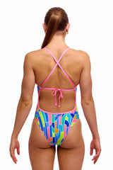 Funkita Ladies Pillared Tie Me Tight One Piece Swimsuit - Multi | Allens Of Kingsbury