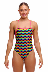 Funkita Ladies Rainbowie Strapped In One Piece Swimsuit - Multi | Allens Of Kingsbury