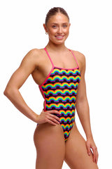 Funkita Ladies Rainbowie Strapped In One Piece Swimsuit - Multi | Allens Of Kingsbury