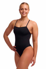 Funkita Ladies Still Black Single Strength One Piece Swimsuit - Black | Allens Of Kingsbury