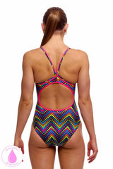 Funkita Ladies Up Down Diamond Back Secure One Piece Swimsuit - Multi | Allens Of Kingsbury