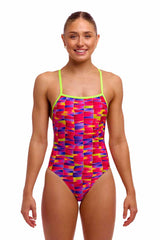 Funkita Ladies Wiggle Walls Tie Me Tight One Piece Swimsuit - Multi | Allens Of Kingsbury