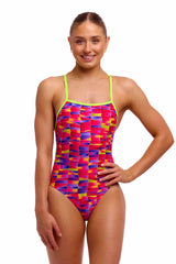 Funkita Ladies Wiggle Walls Tie Me Tight One Piece Swimsuit - Multi | Allens Of Kingsbury