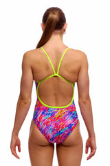 Funkita Ladies Blow In Single Strap One Piece Swimsuit - Multi | Allens Of Kingsbury