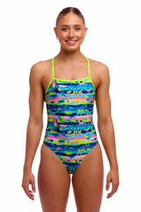 Funkita Ladies Forest Floor Tie Me Tight One Piece Swimsuit - Multi | Allens Of Kingsbury