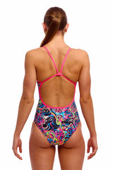 Funkita Ladies Lolly Leopard Single Strap One Piece Swimsuit - Multi | Allens Of Kingsbury