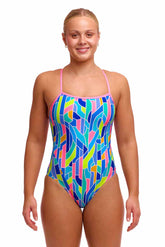 Funkita Ladies Pillared Single Strap One Piece Swimsuit - Multi | Allens Of Kingsbury