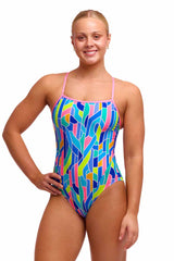 Funkita Ladies Pillared Single Strap One Piece Swimsuit - Multi | Allens Of Kingsbury