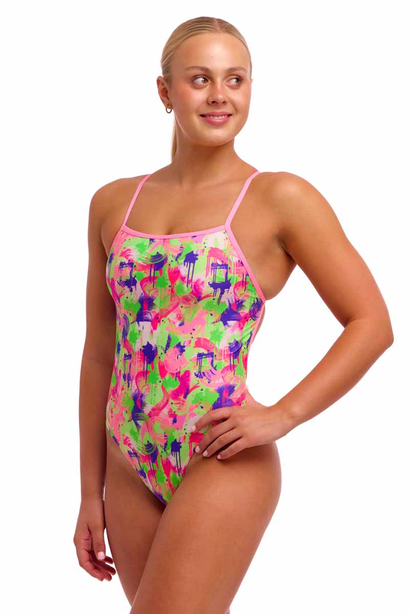 Funkita Ladies Splat Spot Single Strength One Piece Swimsuit - Multi | Allens Of Kingsbury