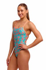 Funkita Ladies Star Party Single Strength One Piece Swimsuit - Blue/Coral | Allens Of Kingsbury