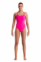 Funkita Ladies Still Pink Diamond Back One Piece Swimsuit - Pink | Allens Of Kingsbury