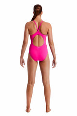 Funkita Ladies Still Pink Diamond Back One Piece Swimsuit - Pink | Allens Of Kingsbury