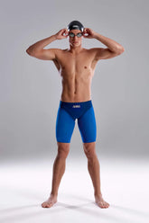 Funky Trunks Pressure Point Apex Viper navy and royal men's jammer swimwear, showcasing the stylish design and fit.