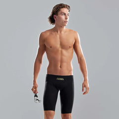 Funky Trunks men's Still Black Apex Predator X jammer swimwear, black with sleek design, designed for competitive swimming.