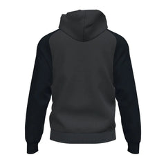 Joma Men's Academy IV hoodie jacket in anthracite and black, featuring a zip front and comfortable fit.