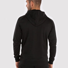 Black Joma Boys Menfis Hoodie Jacket displayed, featuring a zip-up design and comfortable fit in a casual style.