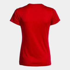 Red Joma women's Combi T-shirt, a casual short-sleeve top made of soft fabric, displayed on a plain background.