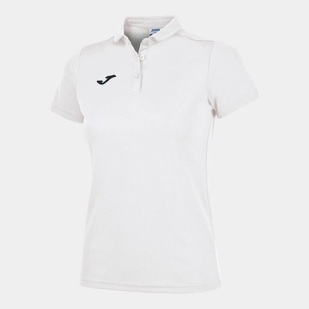 White Joma women's Hobby Polo shirt, casual T-shirt with a classic collar and short sleeves, perfect for sports or everyday wear.