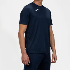 Joma boys' dark navy combi T-shirt, casual short-sleeve style, made from soft fabric, featuring the Joma logo on the chest.