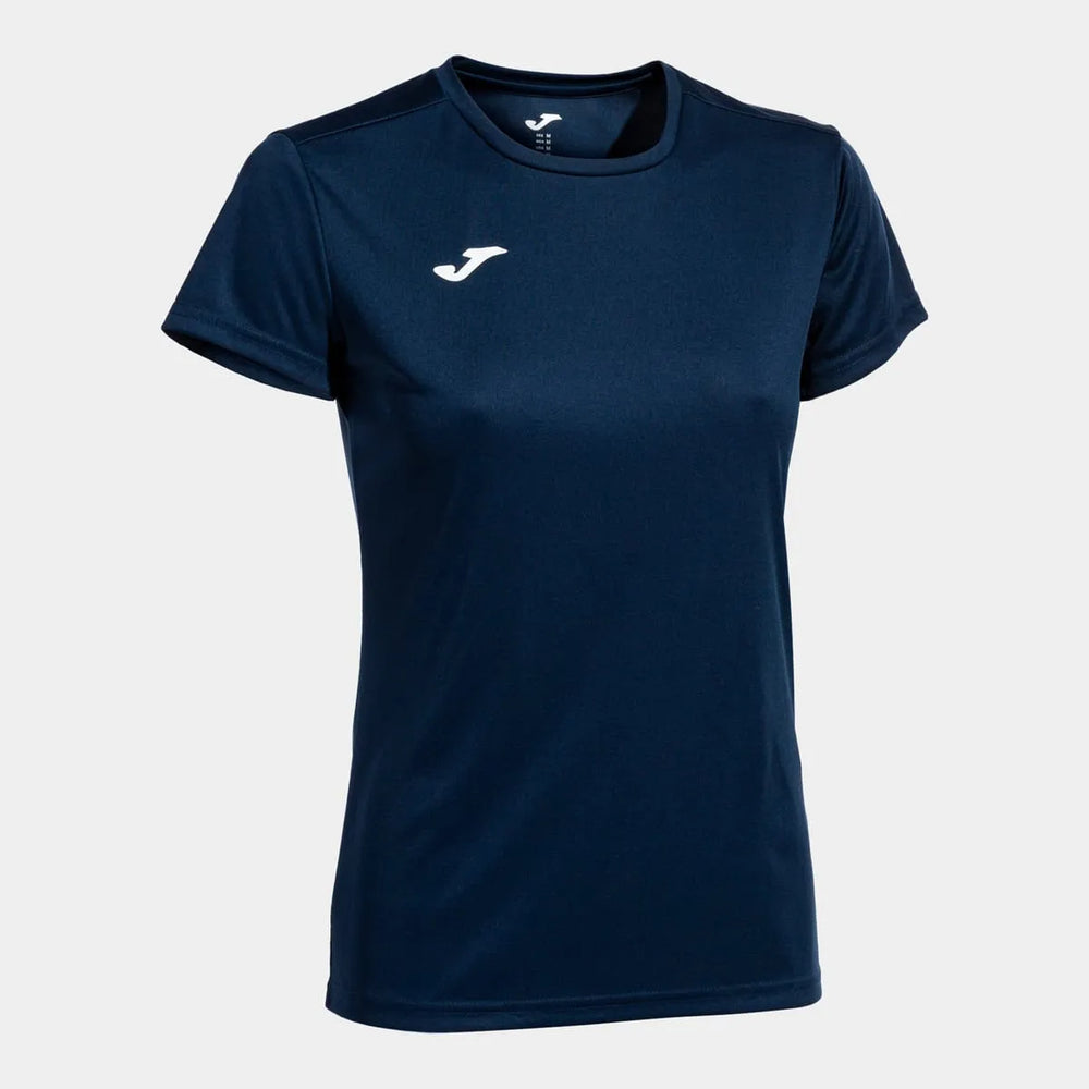 Joma girls' dark navy Combi T-shirt with short sleeves and crew neck, made from soft cotton fabric.