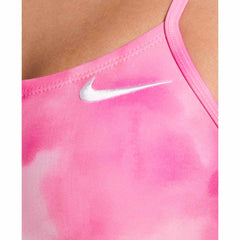 Nike Hydrastrong Aquatic Awe Print Cutout One Piece Swimsuit - Pink Foam | Allens Of Kingsbury