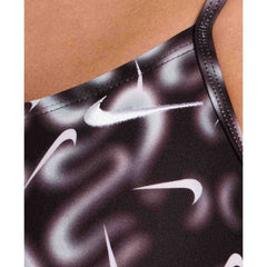 Nike Hydrastrong Sprayfetti Print Cutout One Piece Swimsuit - Black | Allens Of Kingsbury