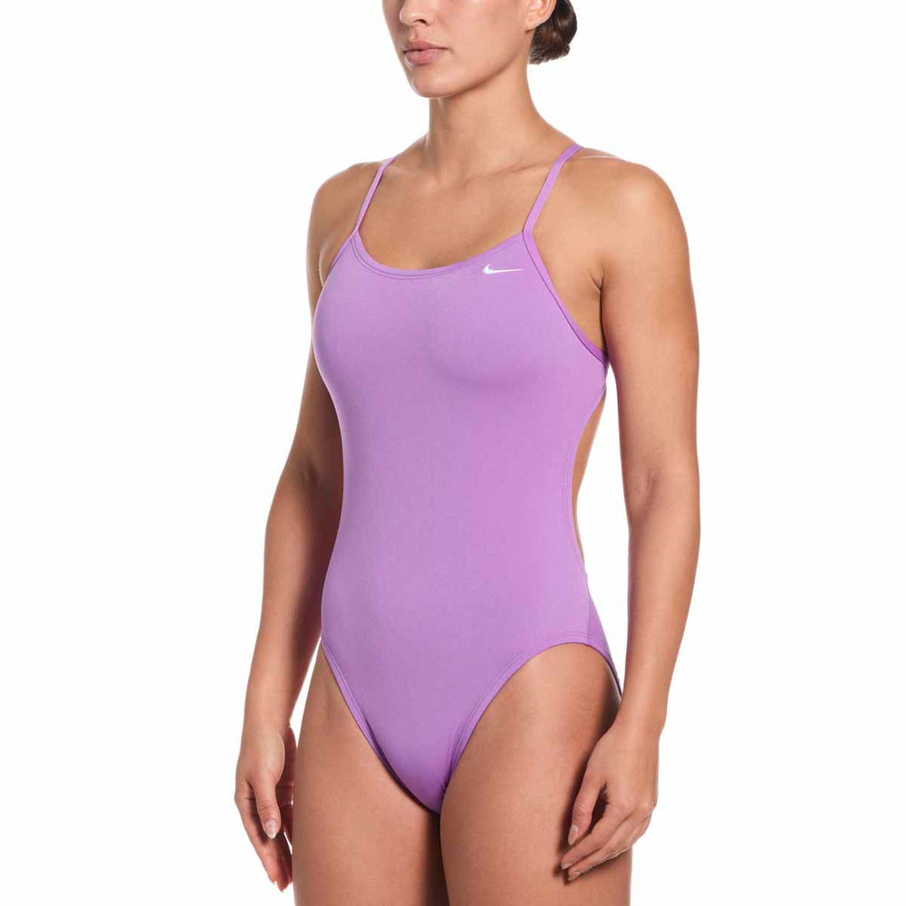 Nike Hydrastrong Solid Cutout One Piece - Bright Violet | Allens Of Kingsbury