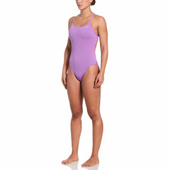 Nike Hydrastrong Solid Cutout One Piece - Bright Violet | Allens Of Kingsbury