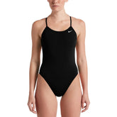 Nike Womens Hydrastrong Solid Cut-Out One Piece Swimsuit - Black - Allens Swimwear