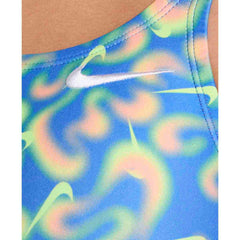 Nike Hydrastrong Sprayfetti Print Fastback One Piece Swimsuit - Orange Pulse | Allens Of Kingsbury