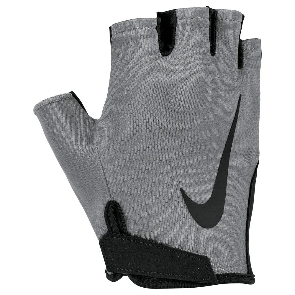 Nike men's gym essential tech gloves in graphite and black, featuring a snug fit and breathable fabric for workout comfort.