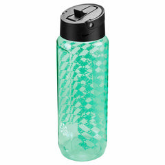 Nike TR Renew Recharge 24oz water bottle with mint foam, black, light menta, and white graphics, featuring a straw for easy drinking.