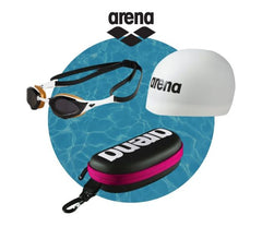 Arena Race Ready Bundle includes swim gear and accessories, perfect for competitive swimmers and training sessions.