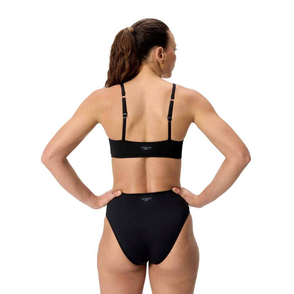 Speedo Womens Solid Triangle Bikini Top - Black | Allens Of Kingsbury