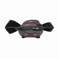 Black Speedo DMC Elite Max Fins for swimming, featuring a streamlined design and adjustable straps for enhanced performance.