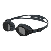 Speedo Hydropure Optical Goggles in black with clear lenses, designed for comfortable swimming and enhanced vision.