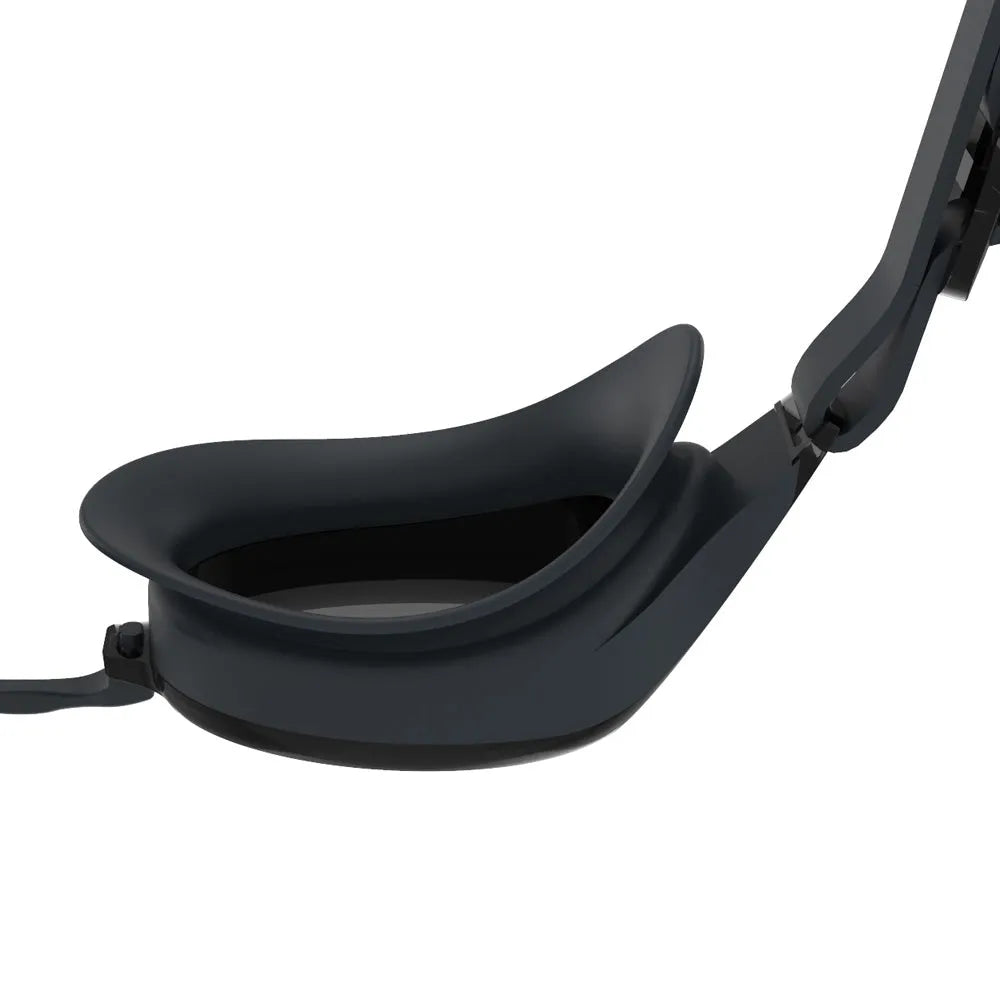 Speedo Hydropure Optical Goggles in black with clear lenses, designed for comfortable swimming and enhanced vision.