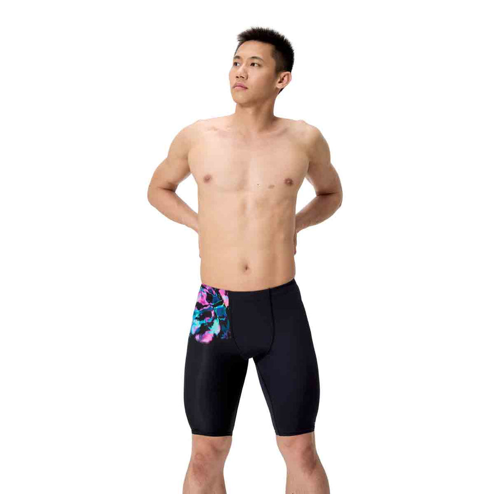 Speedo Mens ML Placement Printed Jammer - Glitchy Garden/Black | Allens Of Kingsbury