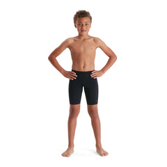 Speedo boys' Eco Endurance+ jammer for ages 5-6, navy blue swim jammers with Speedo logo, designed for durability and comfort