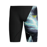Speedo Boys Fastskin Junior LZR Ignite Jammer in Electro Static and Black, designed for young swimmers, with a sleek, streamlined fit.