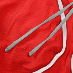 Speedo men's Fastskin LZR Pure Intent 2.0 jammer swimming suit in flame red and white, designed for competitive swimming.