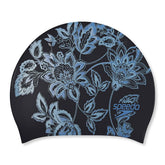 Speedo Printed Long Hair Swimming Cap - Black/Sevres Blue | Allens Of Kingsbury