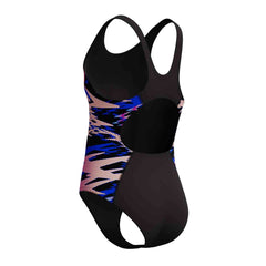 Speedo Girls HyperBoom Splice Muscleback Swimsuit - Anthracite/Margarita Pink | Allens Of Kingsbury