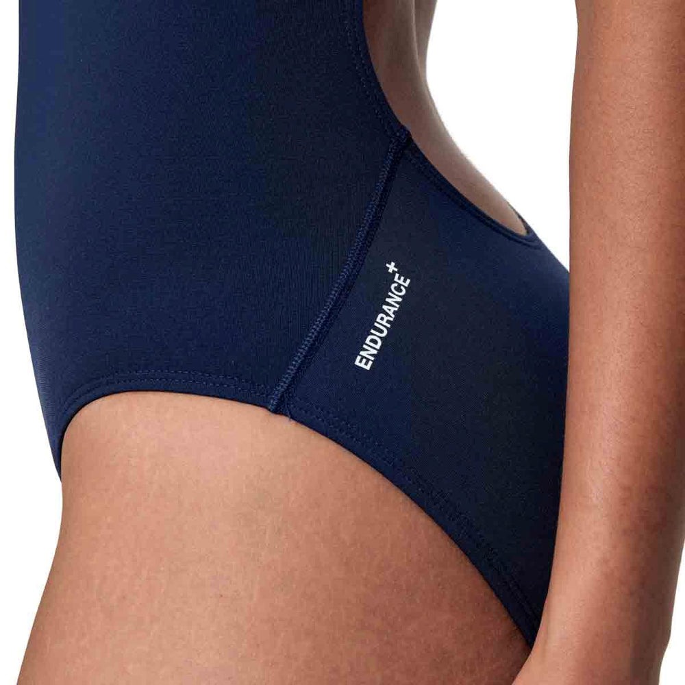 Speedo Womens Endurance+ Logo Thin Strap Swimsuit - Peacoat | Allens Of Kingsbury